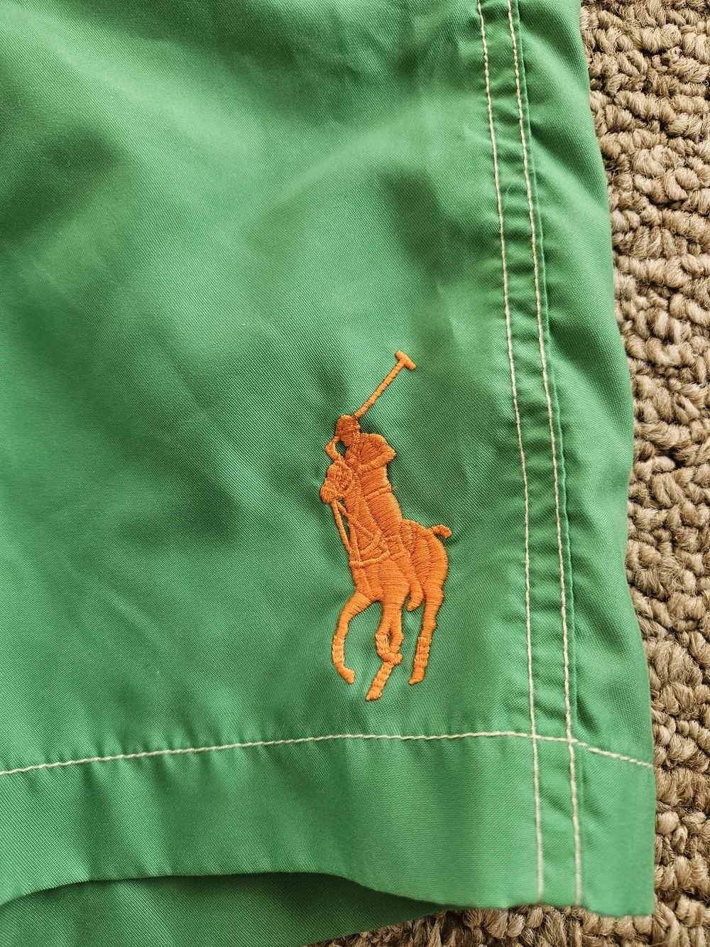Ralph Lauren Polo Kids Green Orange Swim Shorts/Swim Trunks - Size Small, 7yo - Picture 4 of 6